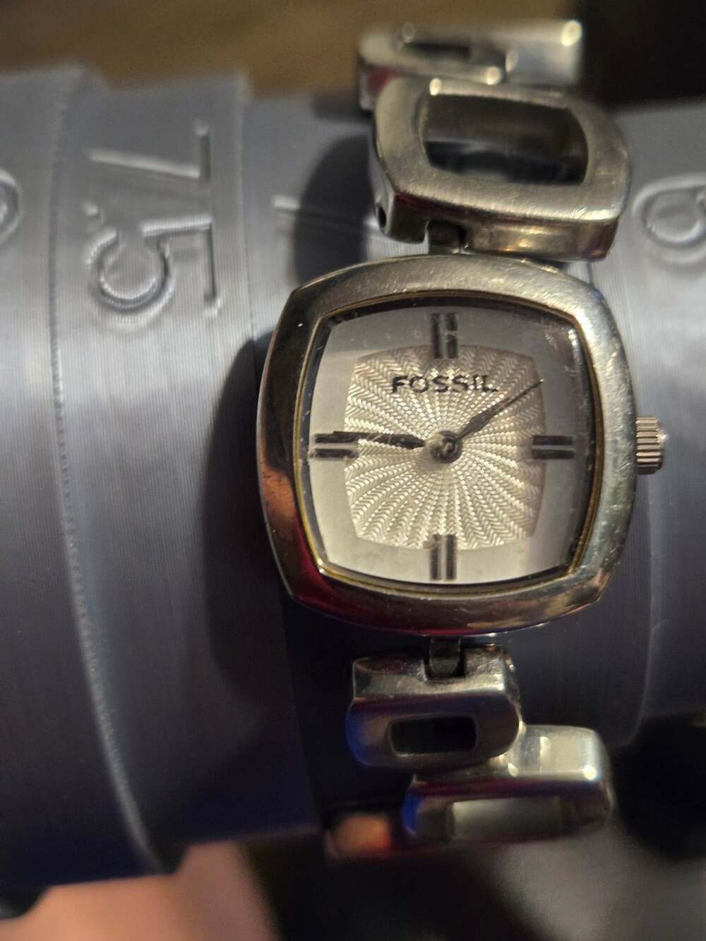 Fossil SSSquare Dial Link Bracelet Women's Quartz Watch WORKS